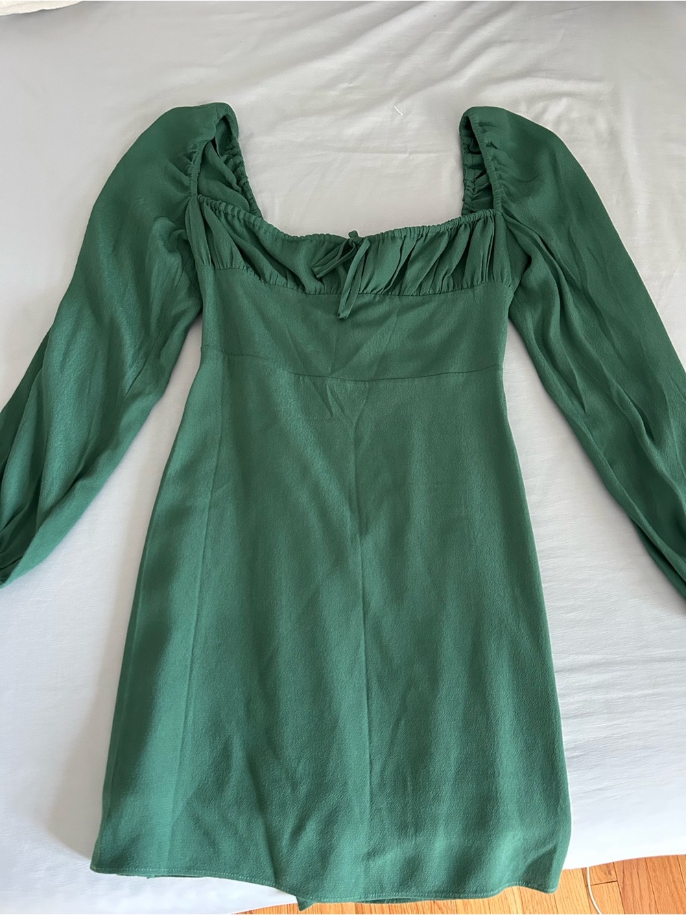 Sunday Best Emerald Green Long-Sleeve Mini Dress